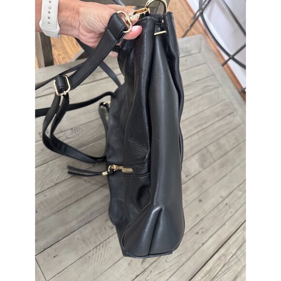 L. CREDI LARGE BLACK SHOULDER BAG - Picture 6 of 9